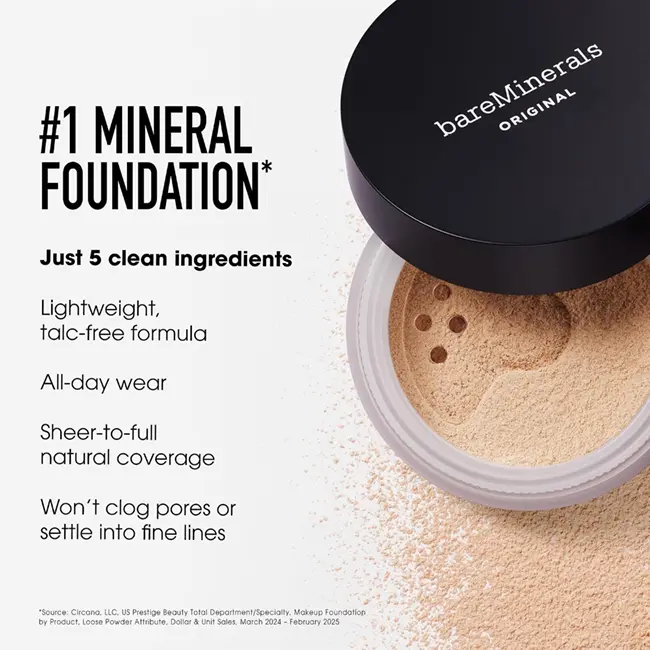 bareMinerals Original Matte Loose Powder Foundation — cleanest natural foundation UK