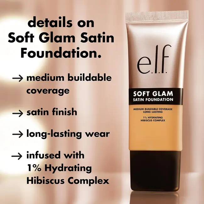 e.l.f. Soft Glam Satin Foundation — clean dewy foundation UK