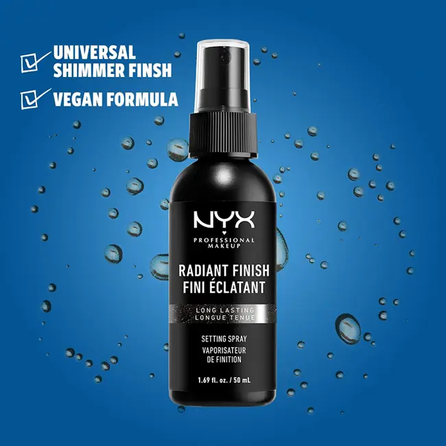 NYX Professional Makeup Setting Spray Radiant — budget dewy setting spray UK