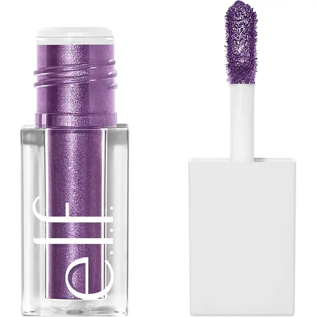 e.l.f. Liquid Metallic Eyeshadow Supernova purple — chrome Halloween eye