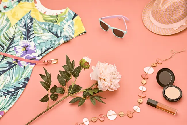 Summer makeup products — primers, setting spray and lightweight foundation for hot weather